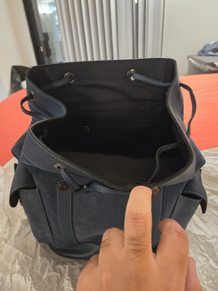 全新带标签 Coach Hudson 背包 CL955 牛仔麂皮绒 - 全新 — 第 3/4 张图片