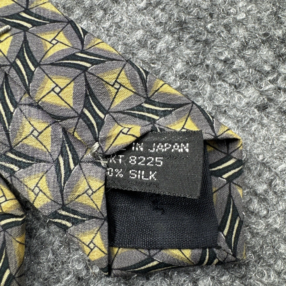 JHANE BARNES Men's 100% Silk Necktie JAPAN Designer Geometric Multi-Color EUC Foto 4 de 4