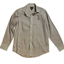 Lauren Ralph Lauren Women Size 18 Gingham Check Button Down Shirt Top Blue White