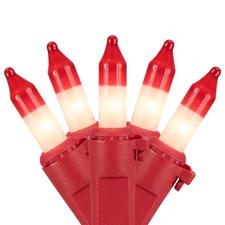 Northlight 50ct Red and White Peppermint Mini Christmas Light Set, 10ft Red Wire