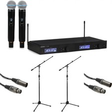 Shure SLXD24D/B58 Digital Wireless Dual Handheld Microphone System with Stands