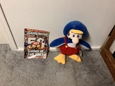 Super Mario Plush Penguin Mario Stuffed Toy Nintendo 12" w/ Game Now 2003 mag