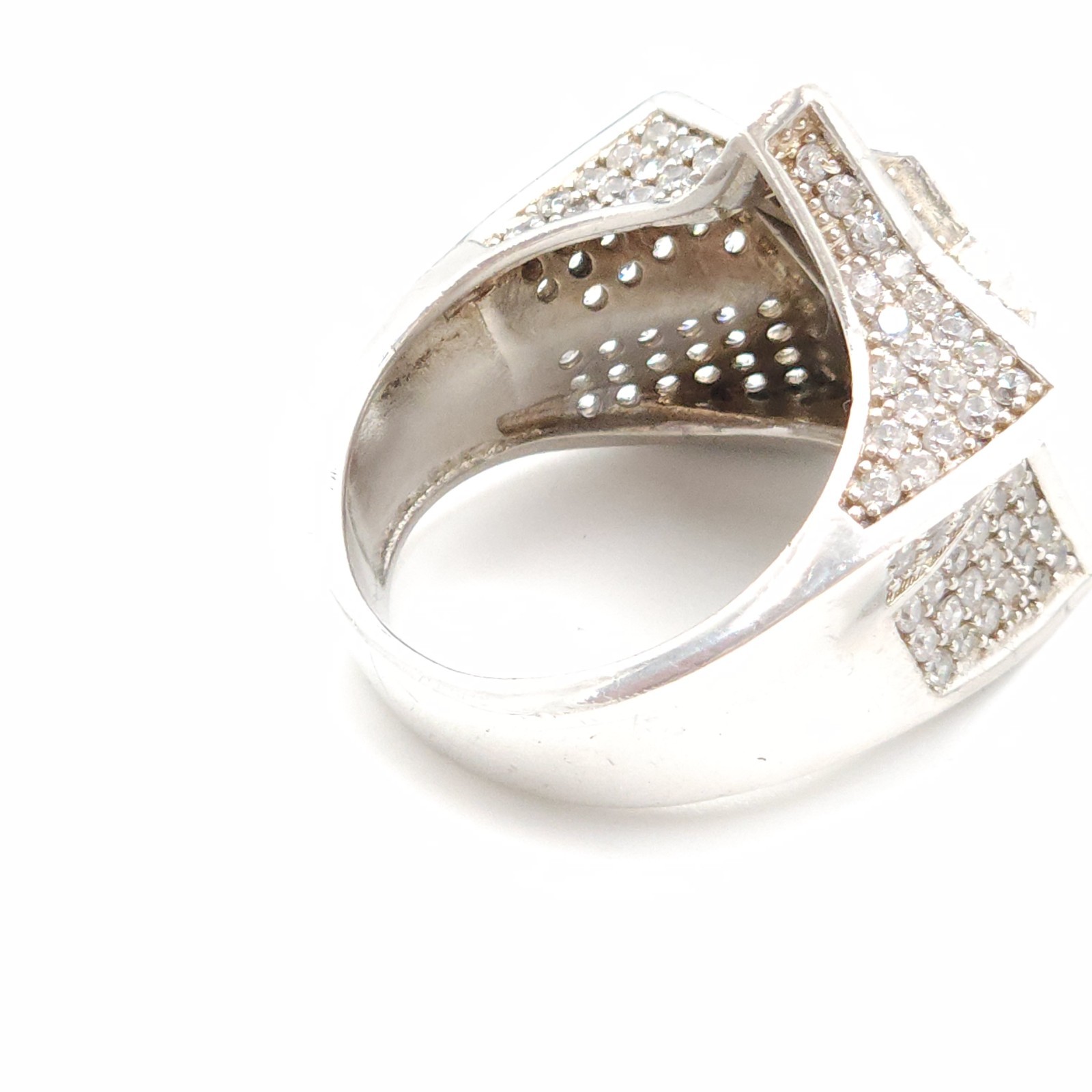 Solid 925 Silver Iced Out Star Ring - Statement H… - image 4