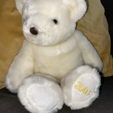 Vintage 2003 Teddy Bear Plush 18 White Perfect Plush Articulated Head 03