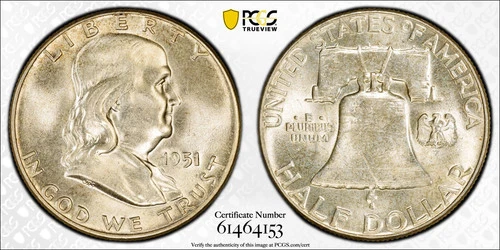 1951 Franklin Half Dollar PCGS MS64