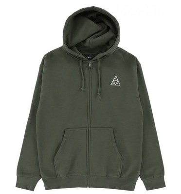 HUF SET TRIPLE TRIANGLE ZIP HOODIE (PF00697) - Size M - Hunter Green- BNWT