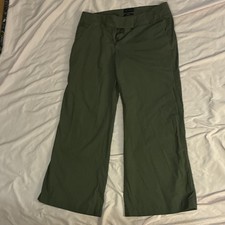 The Limited Women s Dress Pants Green Solid Regular Fit Cotton