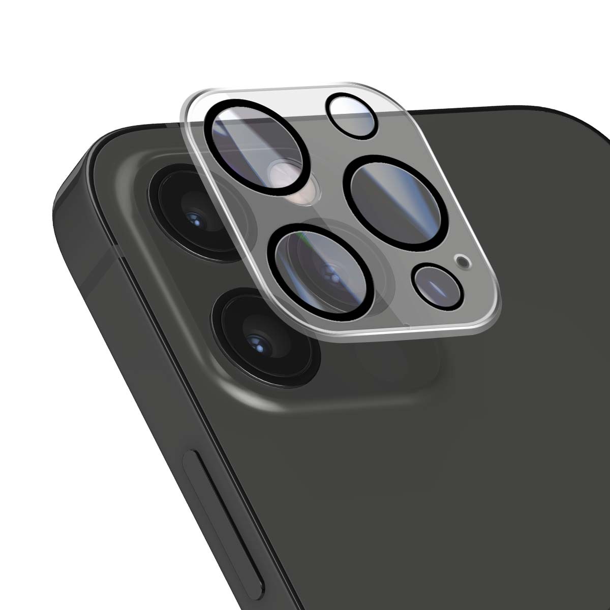 Protection objectif iPhone 12 Pro Crong transparent anti-rayures dureté 9H