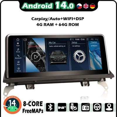 10.25" 64GB Android 14 Navi SWC IPS DSP Autoradio CarPlay BMW X5 E70 X6 E71 CCC - Bild 1 von 4
