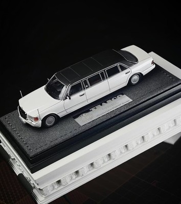 ED MZS 1:64 HEC White W126 1000Sel  Luxury Limousine Model Diecast Collect Car 