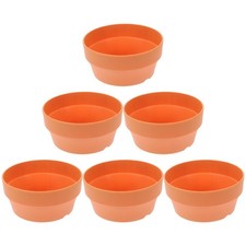6 Pcs Shallow Plant Pots Indoor Square Cotta Flower Round