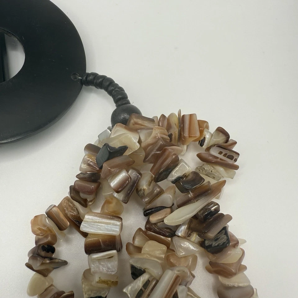 Gerda Lynggaard Monies Necklace Statement Runway Five Strand MOP 20” - Image 4 of 4