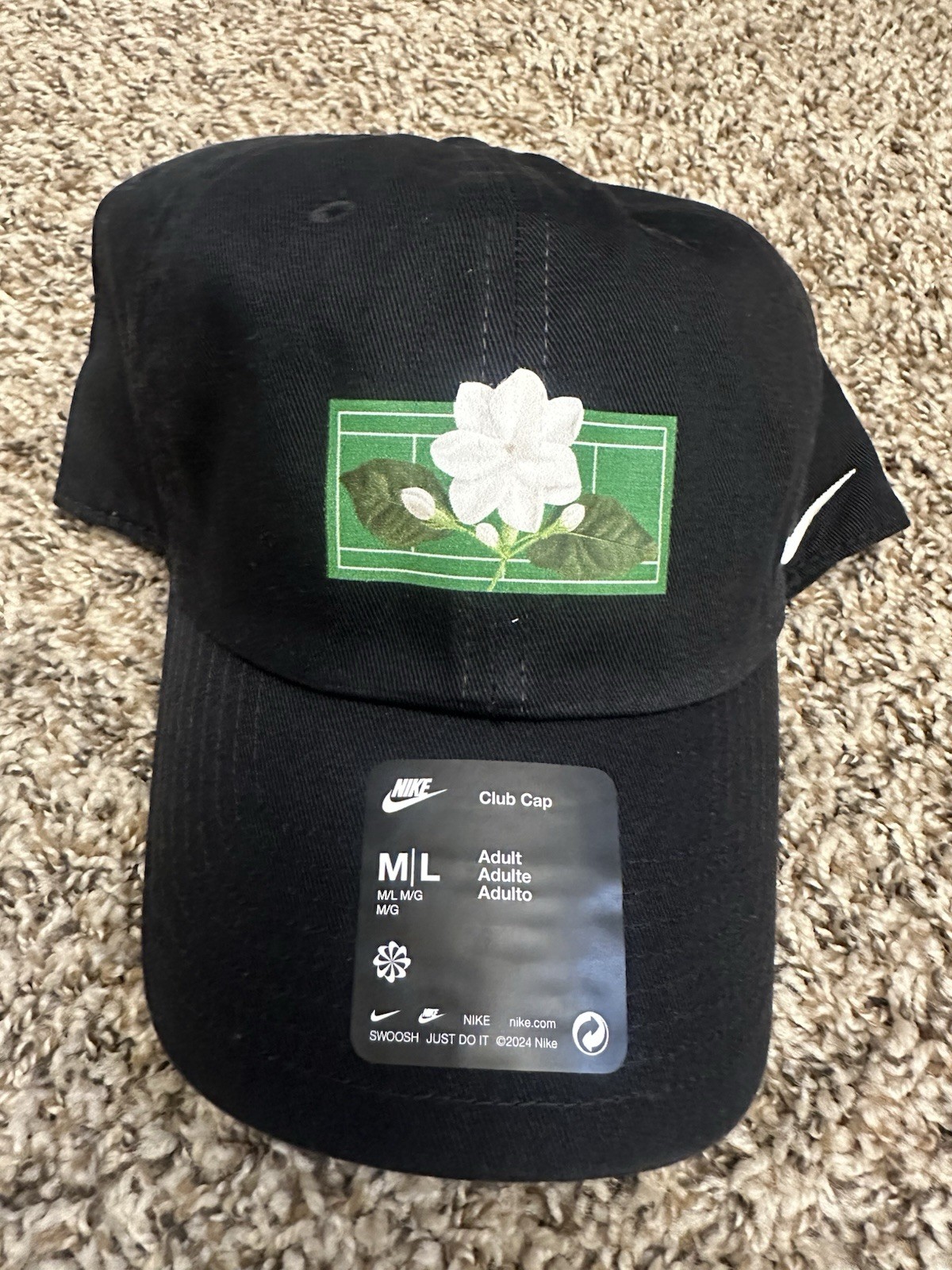 Alexandra Alex Eala Nike Sampaguita Black Club Cap Unisex Sz M/L 🇵🇭 Exclusive