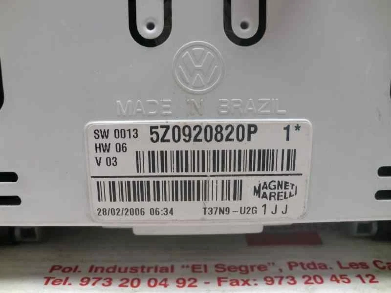 5Z092820P 1 PANNELLO DEGLI STRUMENTI / VOLKSWAGEN / 370544 PER VOLKSWAGEN FOX 5 Foto 2 de 4