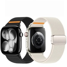 NEW Magnetic Elastic Nylon Band Strap for Apple Watch 11 10 SE 40/44/42/46/49mm