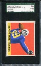 1948 Leaf #17 Kenny Washington Los Angeles Rams – Rookie Card - SGC 80 ExNM 6