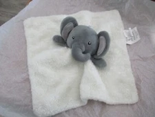 DTU Inc Gray Elephant Baby Lovey White Blanket Crib Security Toy 11"