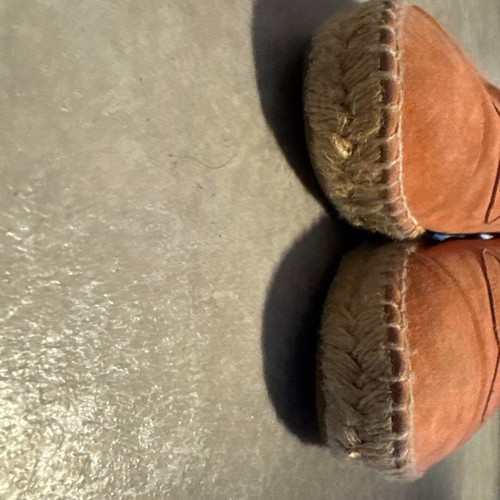 CHANEL Espadrilles Suede Slip-on Orange Size 40 Coco Mark No Box Used - Picture 6 of 6