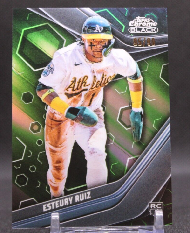 2023 Topps Chrome Black Baseball Esteury Ruiz Green Refractor Parallel #'d/99 RC