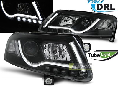 Ajovalot LED DRL LTI-valoputken sisällä for AUDI A6 4F C6 04-08 Musta LPAUC8WL X