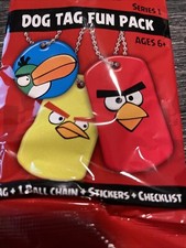 Angry Birds Series 1 Dog Tag Fun Pack 1 tag 1 ball chain  1 stickers 