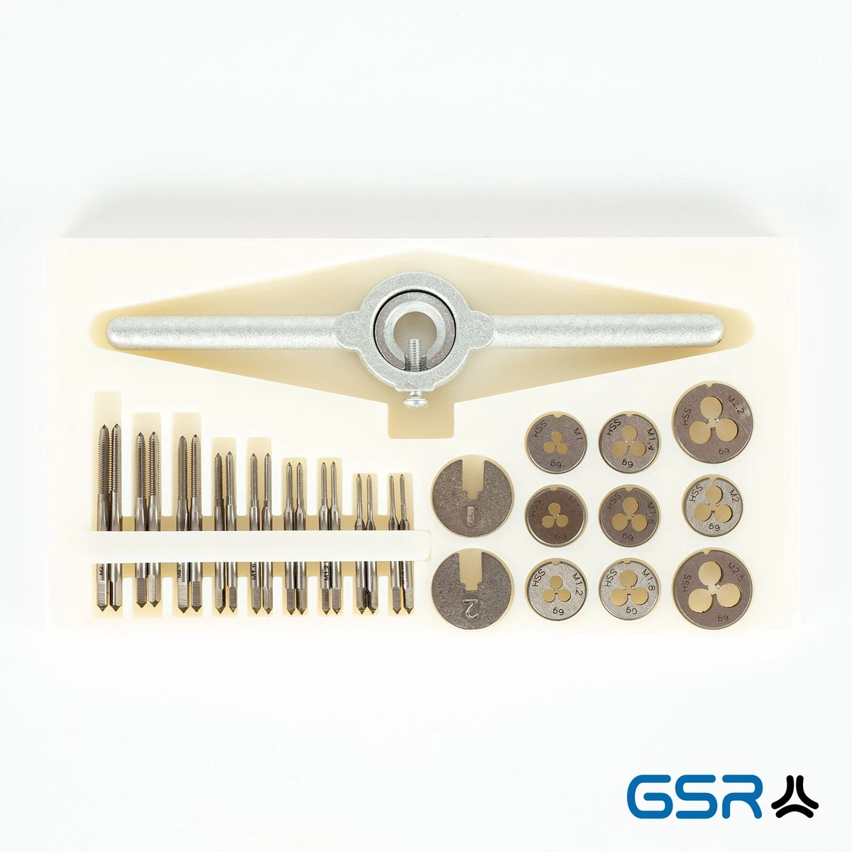 GSR Miniatur Gewindeschneidsortiment 31 tlg. M1,0-M2,5 HSS  