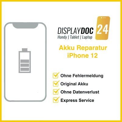 Akku Reparatur für Original Apple iPhone 12 ohne Fehler Freiburg & Versand
