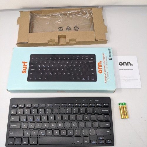 SURF ONN COMPACT WIRELESS Bluetooth KEYBOARD for Tablets Black TAAKYB100042338 - Picture 4 of 9