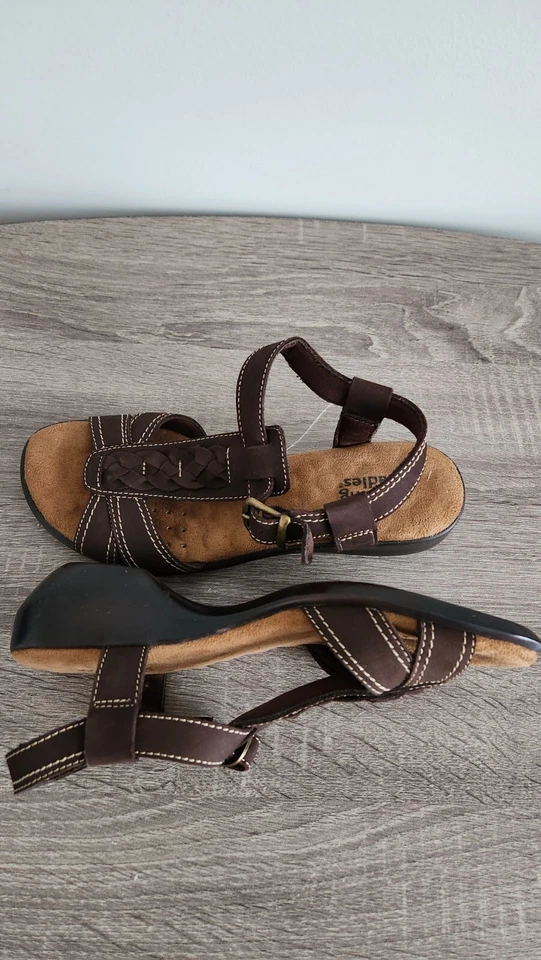 SANDALIAS MUJER WALKING CUNA GAMUZA CONFORT TALLA 6 COLOR MARRÓN. Foto 3 de 4