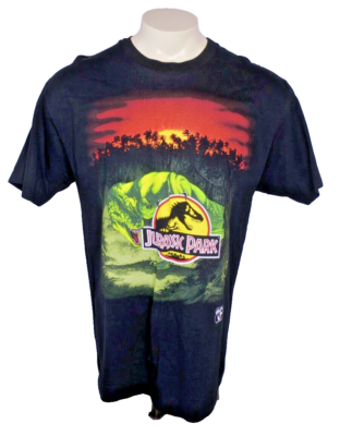 Vtg 1993 NWOT Jurassic Park JP T-Rex Safari Sunset The Movie Black 