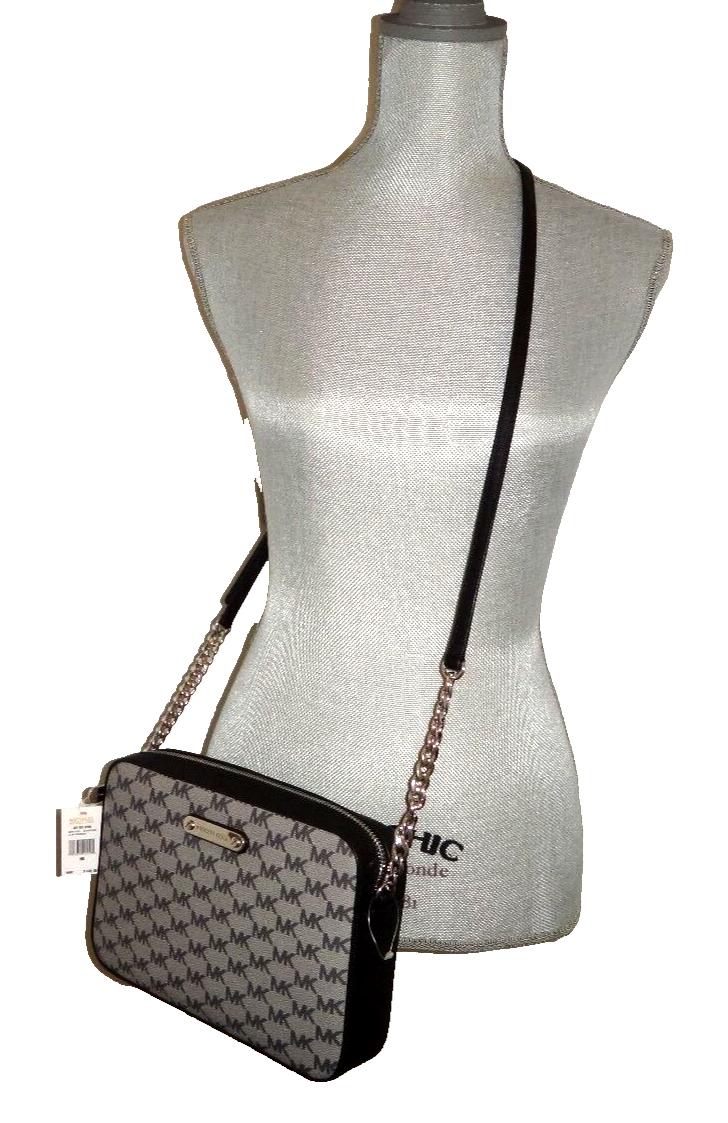 Michael Kors Jet Set Item MK Signature LG EW Crossbody Bag Gray 