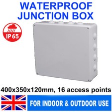 IP65 WATERPROOF JUNCTION BOX CASE 40X35X12CM WHITE OUTDOOR ELECTRIC CCTV CABLE