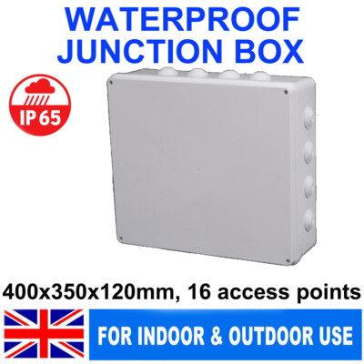 IP65 WASSERDICHT ABSCHLUSSBOX HÜLLE 40X35X12CM WEISS AUSSEN ELEKTRISCHES CCTV-KABEL
