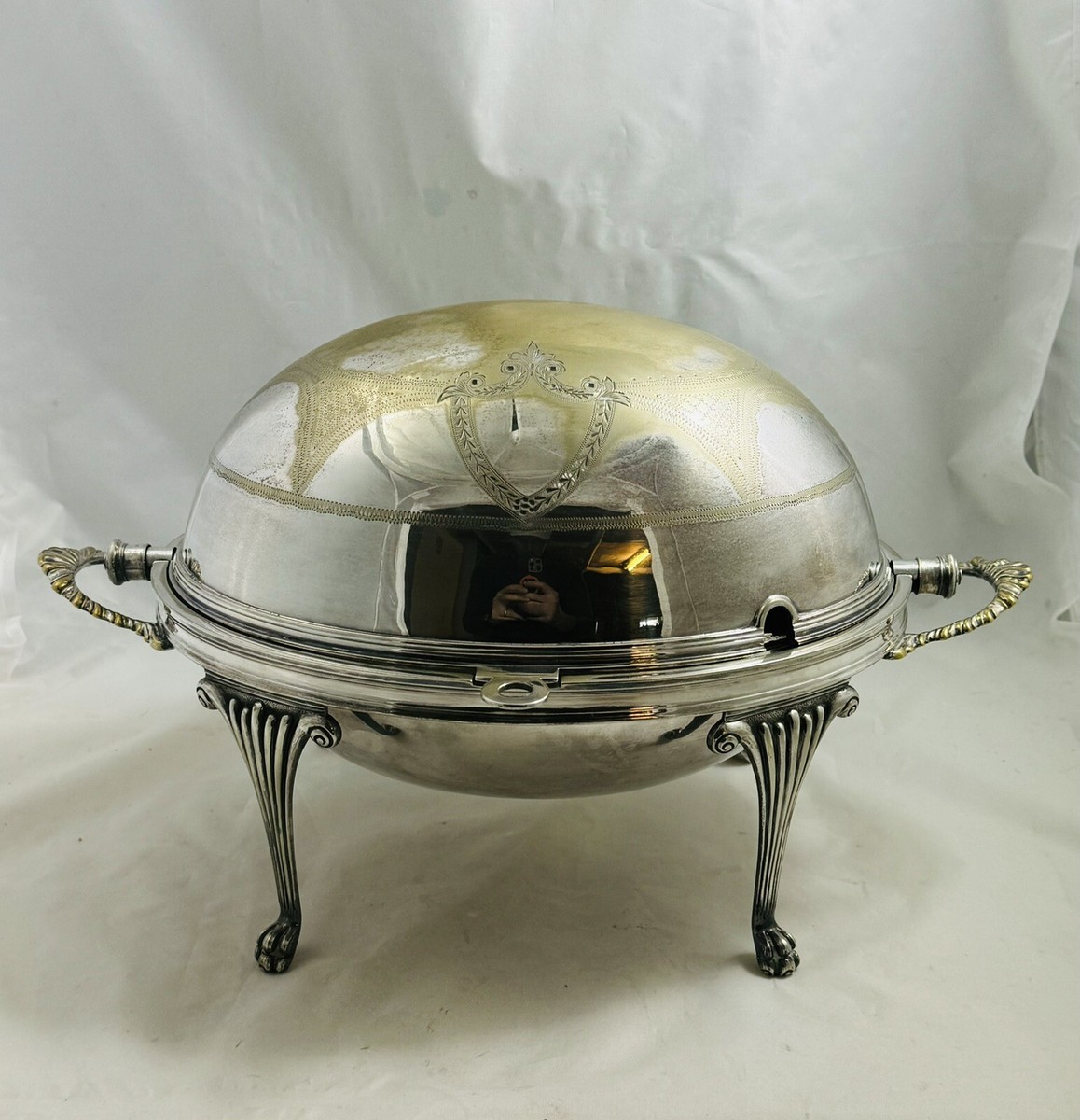 Antique English Silversmiths silver plate Dome Top Server | eBay