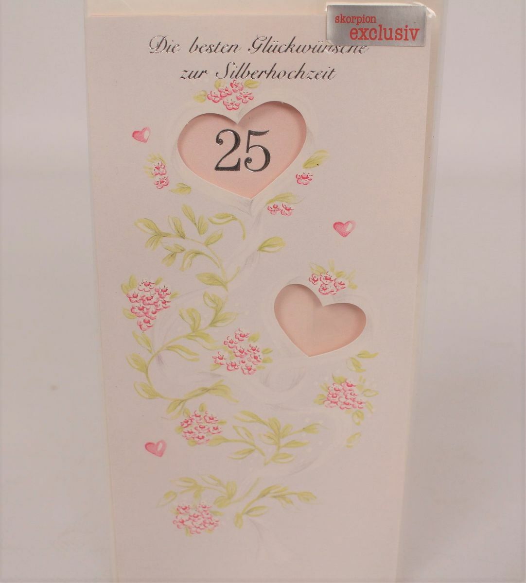 Glückwunschkarte Grußkarte Die besten Glückwünsche zur Silberhochzeit Herzen 25