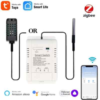New Zigbee Switch Temperature Humidity Sensor Smart Thermostat Data Monitoring