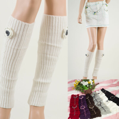 Women  LEG WARMERS Winter Warm Knit Crochet  Boot Socks L1003
