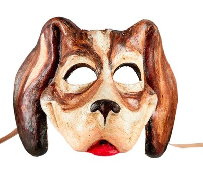 Venetian Dog Mask Handmade In Papier Mâché Luxury Costume 2300