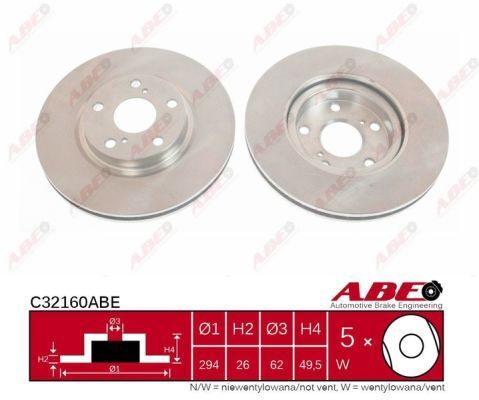 2X ABE C32160ABE-P Bremsscheibe FüR Toyota-image