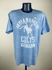 Men's Junk Food Indianapolis Colts Light Heather Blue Vintage Football Tee Large