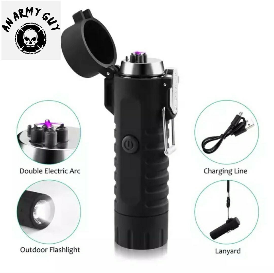 3 In 1 Electric Lighter LED Flashlight & Compass  With  18/1 Multi-Tool Pliers 