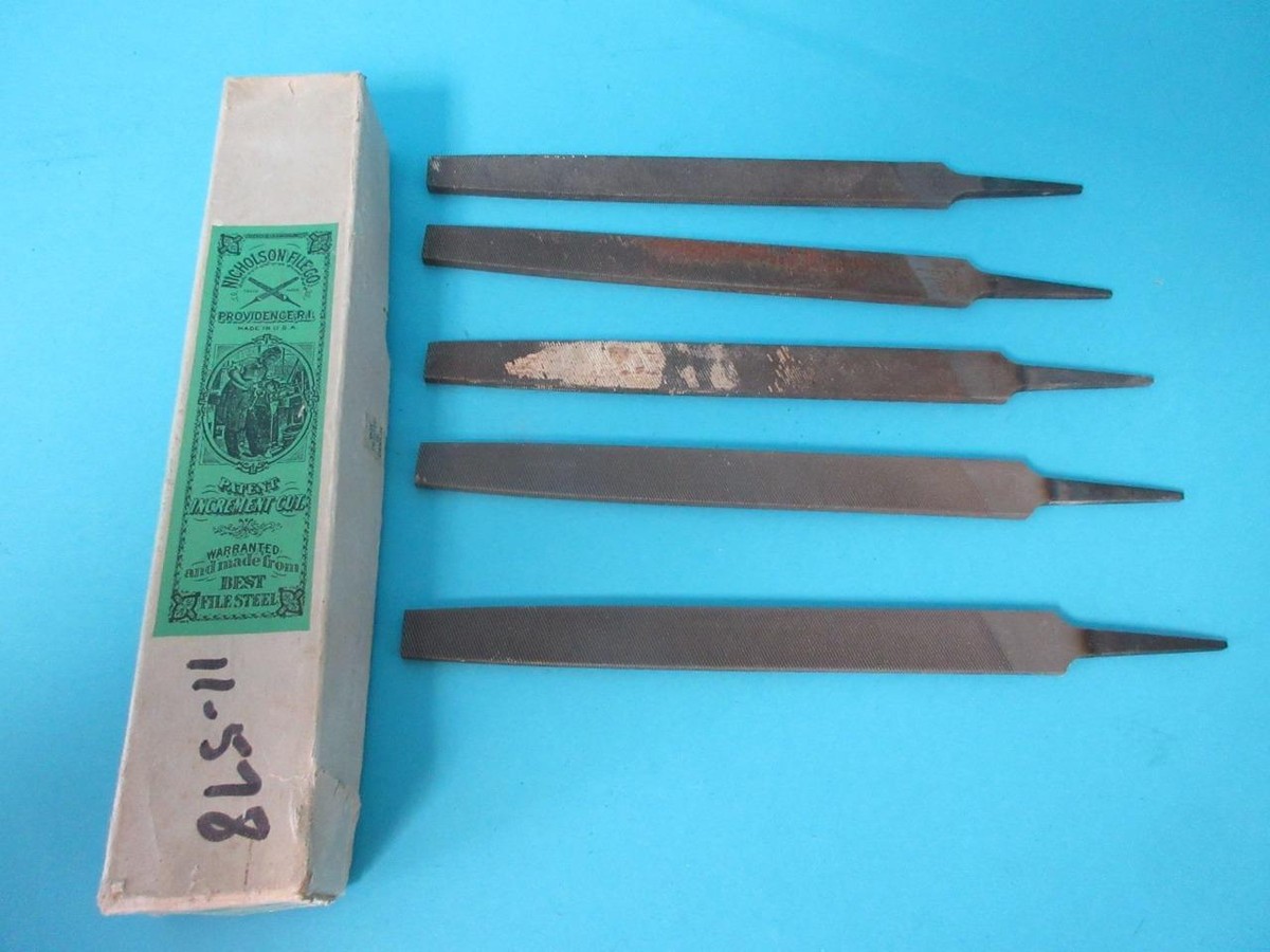 Lot of 5 Vintage Nicholson File Co Hand Files 8