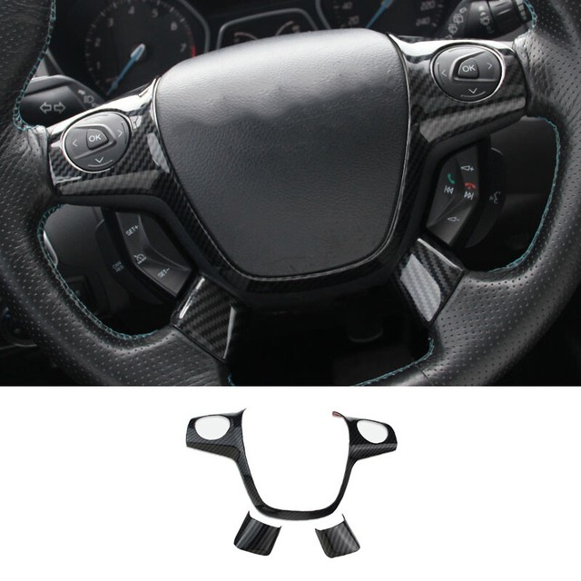 For Ford Focus ST RS 20122014 ABS Carbon Fiber Steering Wheel Button Cover Trim eBay