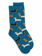Women  s Dachshund Socks   Blue