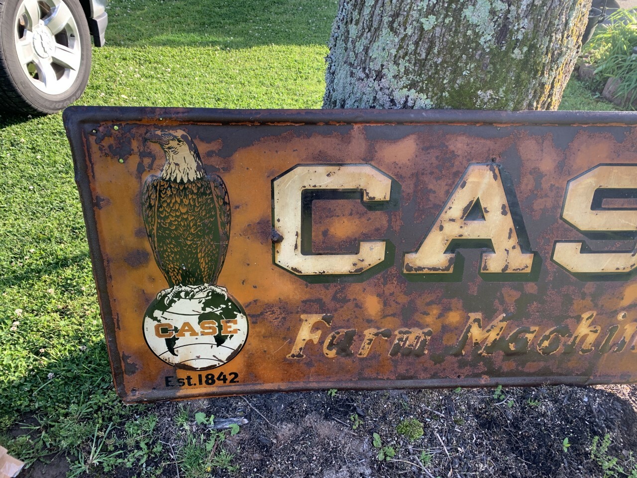 Vintage CASE Farm Machinery Sign 1920-30's Eagle GAS OIL SODA COLA ...