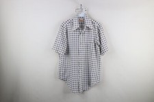 Vtg 70s Streetwear Mens Medium Diamond Knit Short Sleeve Collared Button Shirt