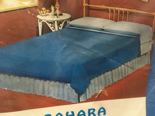 Vintage Blanket Twin/Full Polyester Nylon Binding Owen MFG Blue NOS 72"x90" USA - Picture 3 of 6