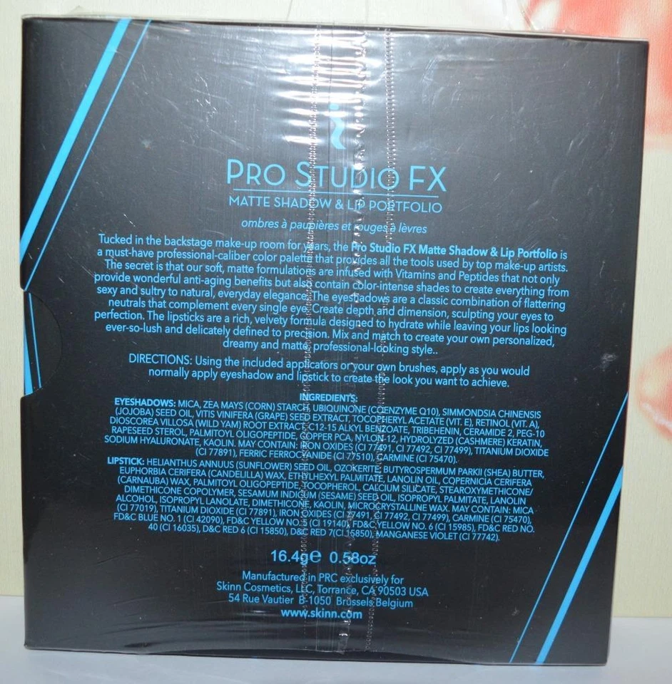 SKINN Pro Studio FX Matte Shadow & Lip Portfolio FULL SIZE ~ SEALED - Image 2 of 2