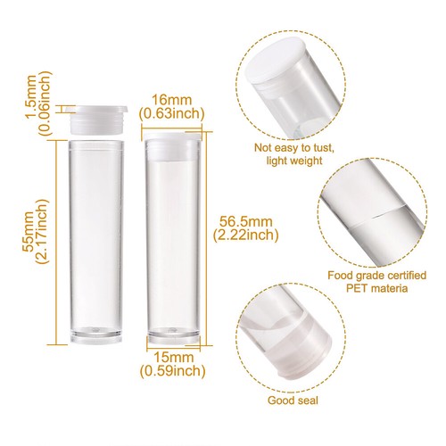 100boxes Bead Storage Containers Bottle Clear Plastic Pot Jars 5.5x1.5cm - Picture 4 of 7