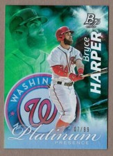 BRYCE HARPER 2017 Bowman Platinum PRESENCE GREEN Insert Card #PP-BH #07/99 Nats